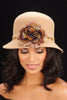 FW1105-Camel Color felt with velvet flower