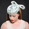 cream floral fascinator, church hat, dress hat
