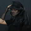 long veil funeral dress hat