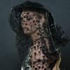 long veil funeral dress hat