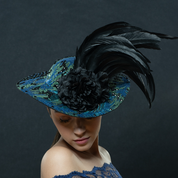 Elegant ostrich feather ladies dress hats/ Shenor Collections - Shenor  Collections