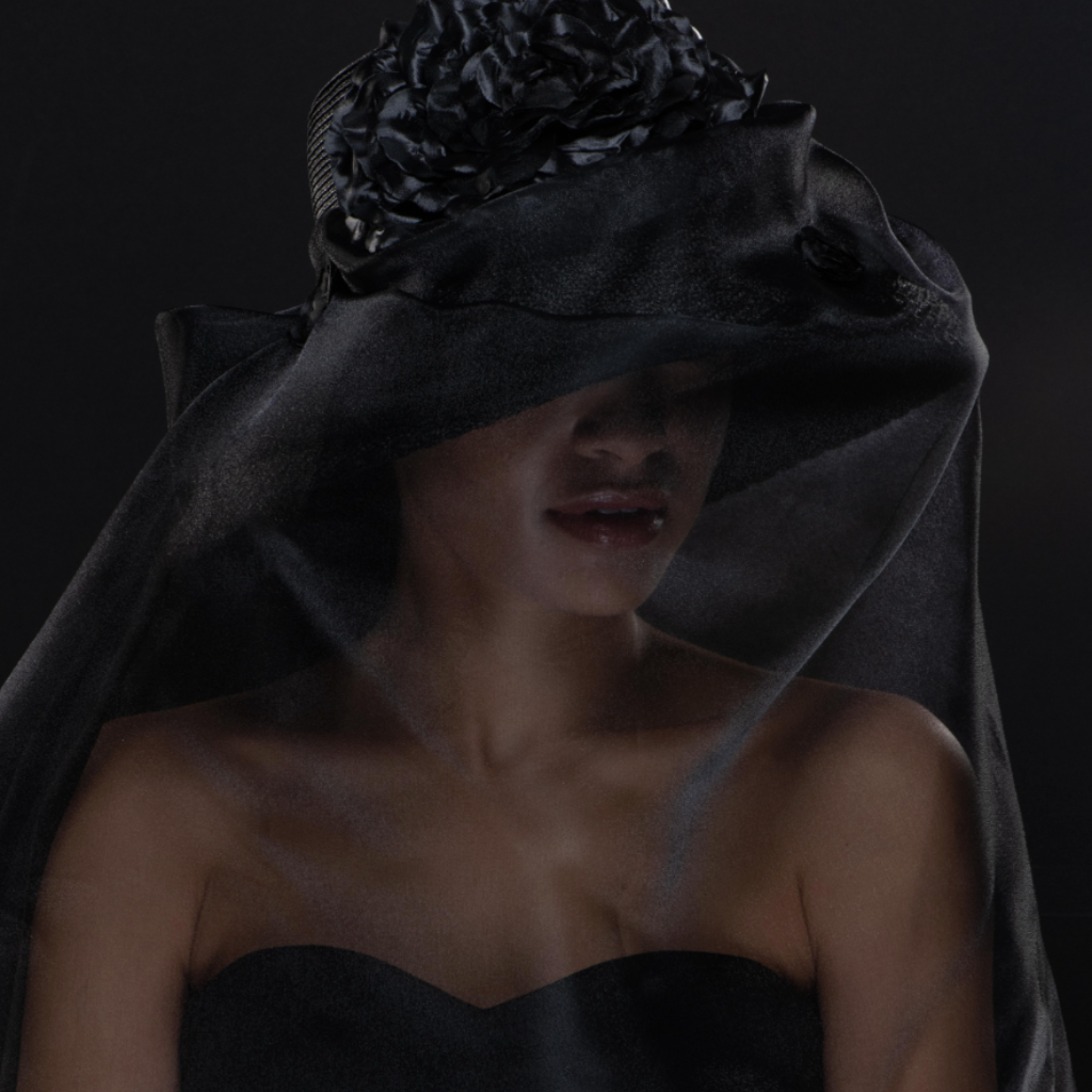 ladies dress funeral hat WITH VEIL