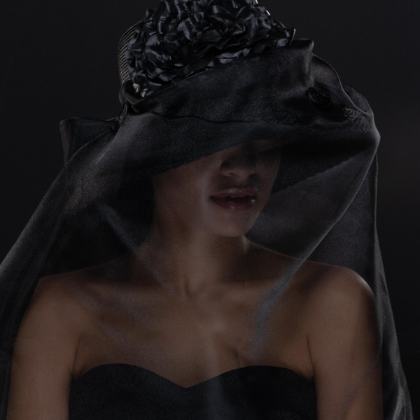 ladies dress funeral hat WITH VEIL