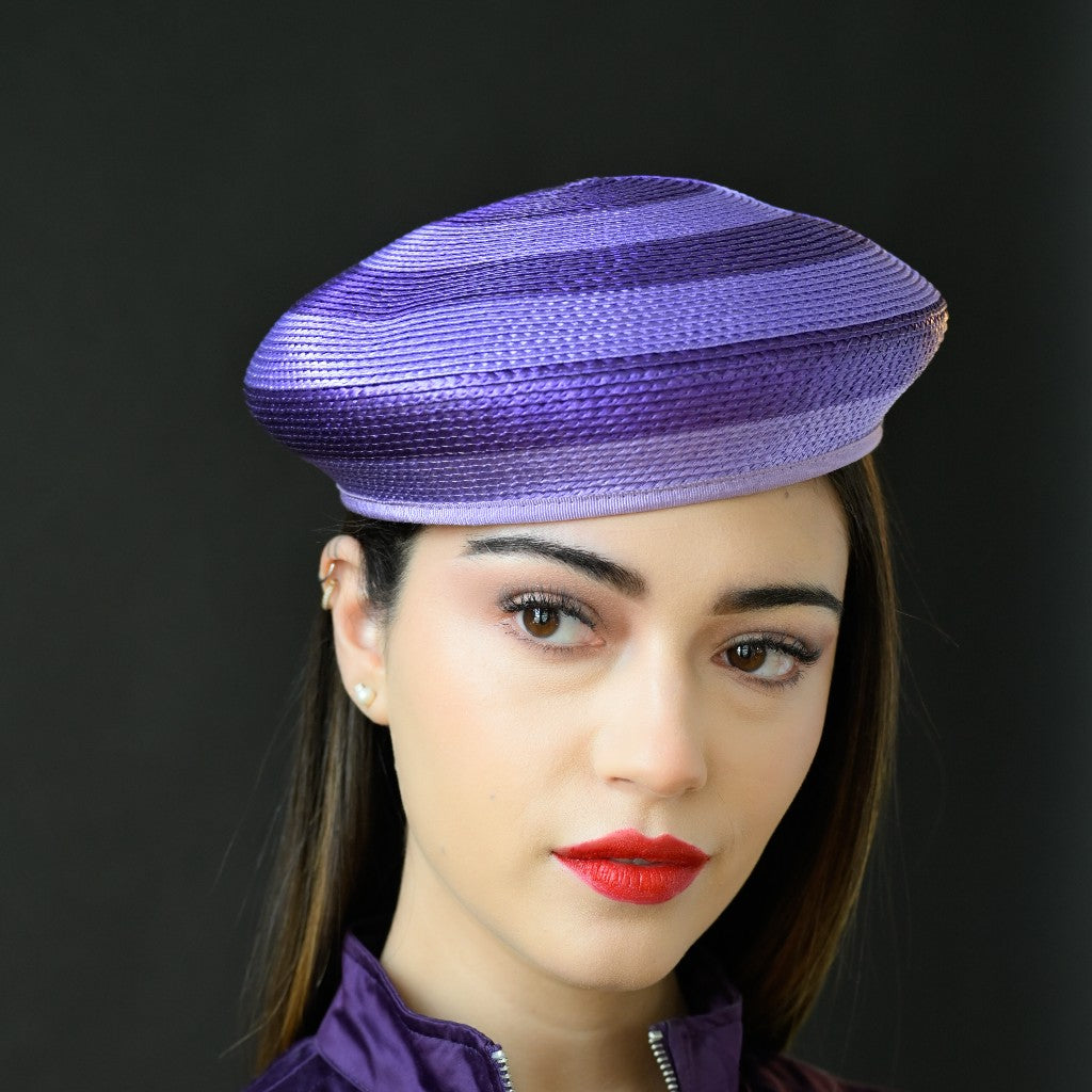 PURPLE Pillbox DRESS HAT