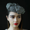 BW2186-Silver and black dress hat