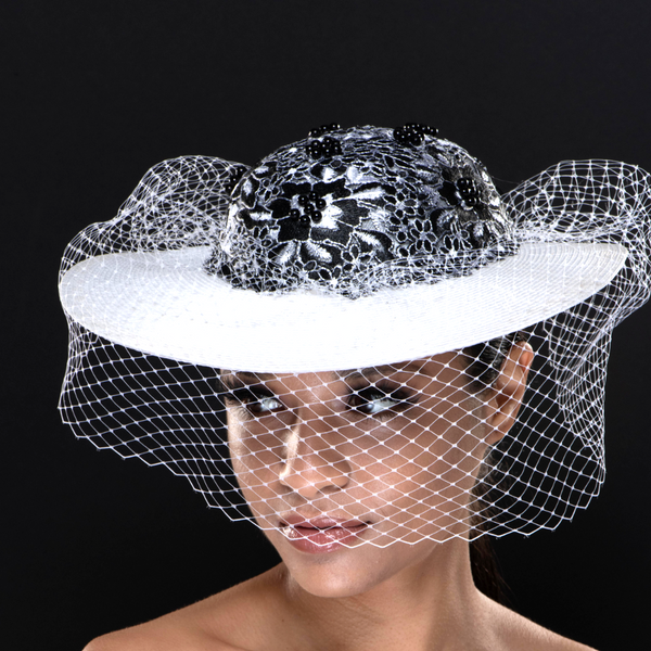 black and white dress hat for funeral,church,funeral