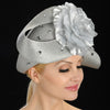 SG5002-Gray Hat for Women with Large Silver Flower