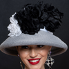 BW76061-Ladies black and white dress hat