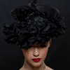 black dress hat. Funeral hat