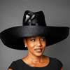 OE0029-Classy ladies wide brim satin ribbon dress hat