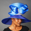 OE0028-Shades of Blue Satin Dress Hat