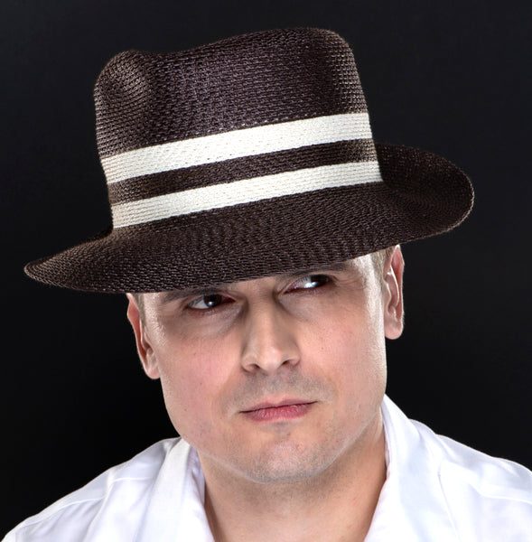 brown dress hat Premium Wool Chocolate Brown Derby Bowler Hat