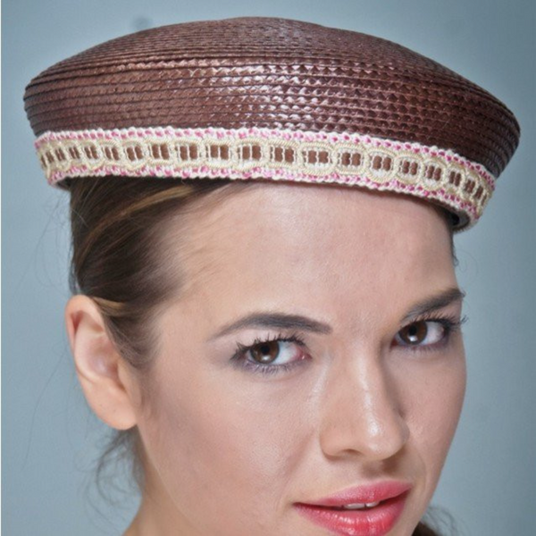 brown pillbox pillbox for ladies, dress hat