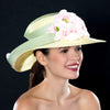 NA1073- Ladies Pink Flower Dress Hat.