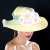 NA1073- Ladies Pink Flower Dress Hat.