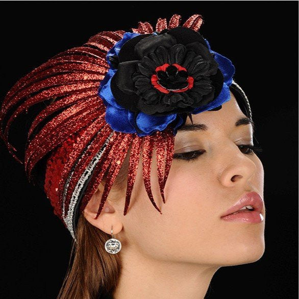 NA1009-Women fashion ladies hat with sequins & satin trim - SHENOR COLLECTIONS