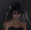 F33002- Ladies Black Funeral Dress Hat With Veil