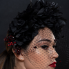 ladies funeral fascinator hat