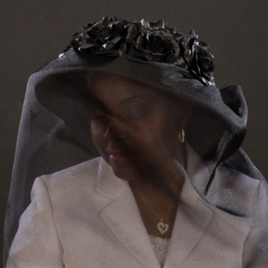 Ladies funeral Black dress hat with veil/Shenor Collections Ladies funeral Black dress hat with veil/Shenor Collections
