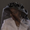 BW9040-Ladies funeral black dress hat with veil - SHENOR COLLECTIONS