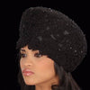 BW2522- Ladies Straw Hat covered with hand beaded lace - SHENOR COLLECTIONS