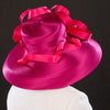 NA1071-Pink satin dress hats for women - SHENOR COLLECTIONS
