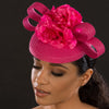 F6029-Ladies beautiful hot pink flower fascinators - SHENOR COLLECTIONS