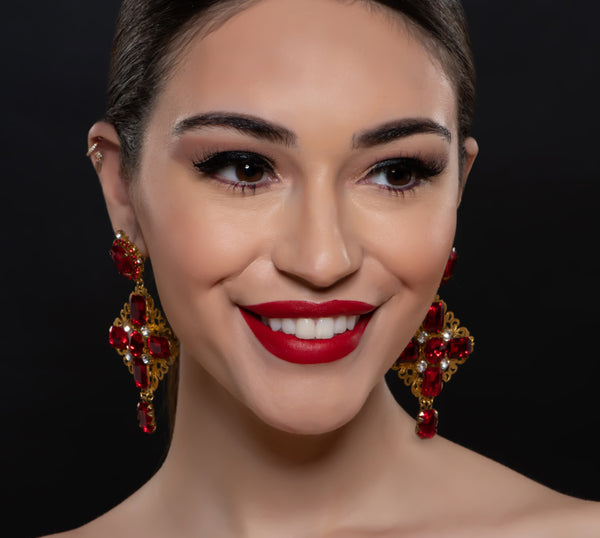 red-earrings-gemstones-women