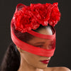 F6032-Red flowers fascinator hat - SHENOR COLLECTIONS