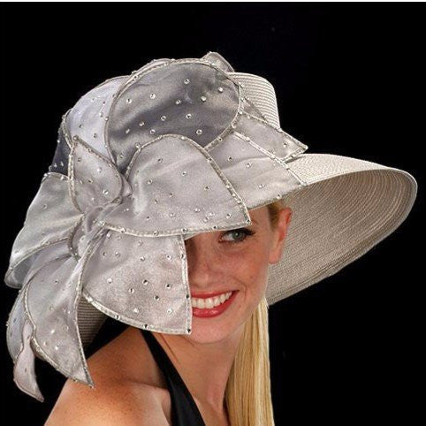 Women Fashion Church Hat 2937 Silver Silver / Select