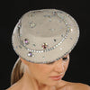 SG5022- Designer ladies rhinestone dress hat - SHENOR COLLECTIONS