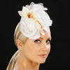 F6028- ladies satin flower fascinator - SHENOR COLLECTIONS