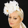 F6028- ladies satin flower fascinator - SHENOR COLLECTIONS