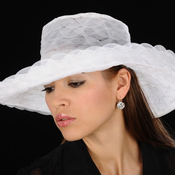 UF6025- White Horsehair Dress Hat