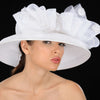 BW-9035 White ladies Straw with horsehair and rhinestones - SHENOR COLLECTIONS