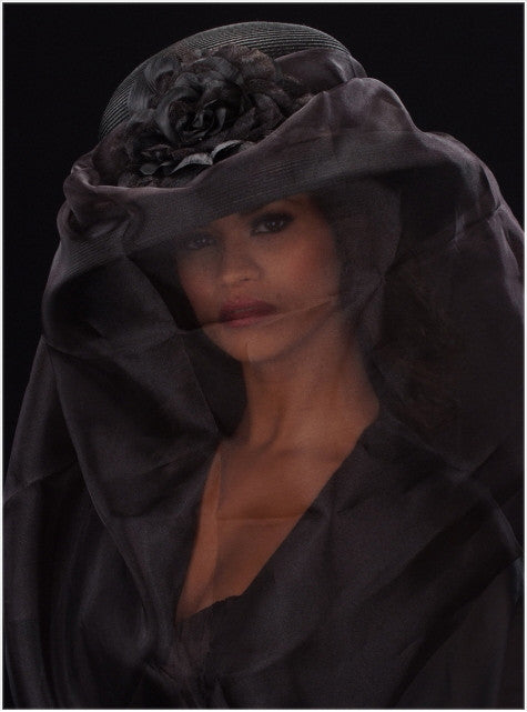 long veil funeral dress hat for women
