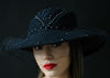 F99450-Women's Funeral Felt Dress Hat