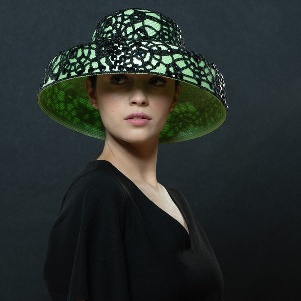 NAL4502-Elegant lace covered dress hat
