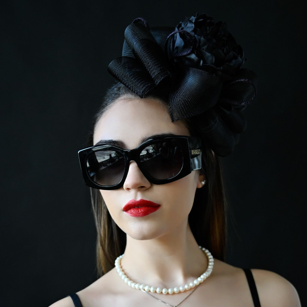 funeral dress hat, headband black, church hat