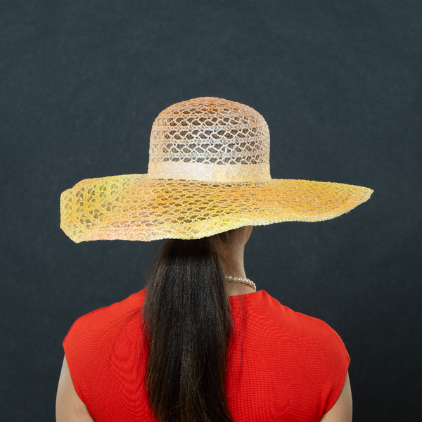 Yellow Orange and White Ladies Summer Hat/ShenorCollections - Shenor ...