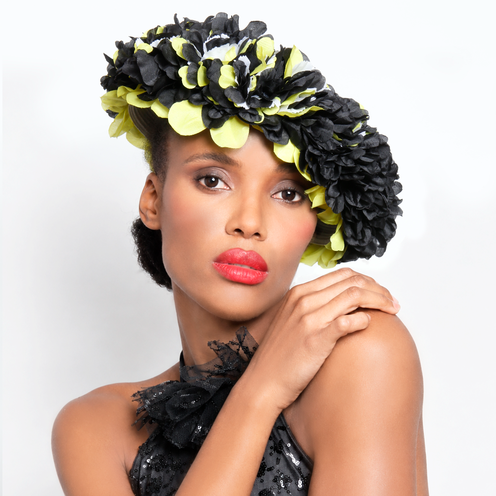 NA-40401-Open top flower dress hat
