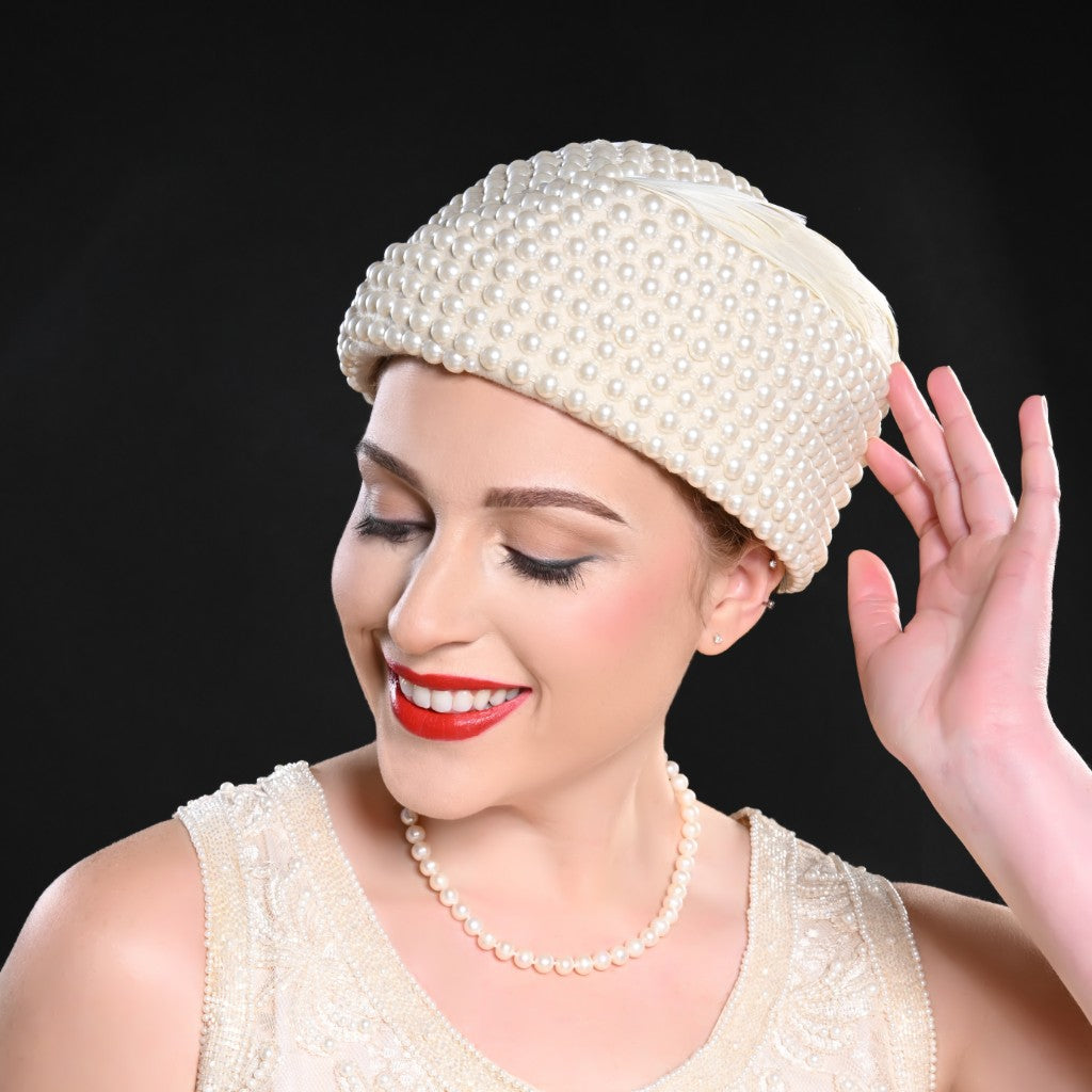 NA99480-Pearl Covered Dress Hat