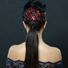 red and black pillbox dress hat