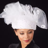 BW-9038- Pill box dress hat with lace and horse hair. - SHENOR COLLECTIONS