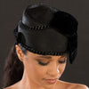 NA1068-Pillbox dress hat for women in black - SHENOR COLLECTIONS