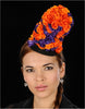 NA1037-Black straw with purple and orange flowers - SHENOR COLLECTIONS