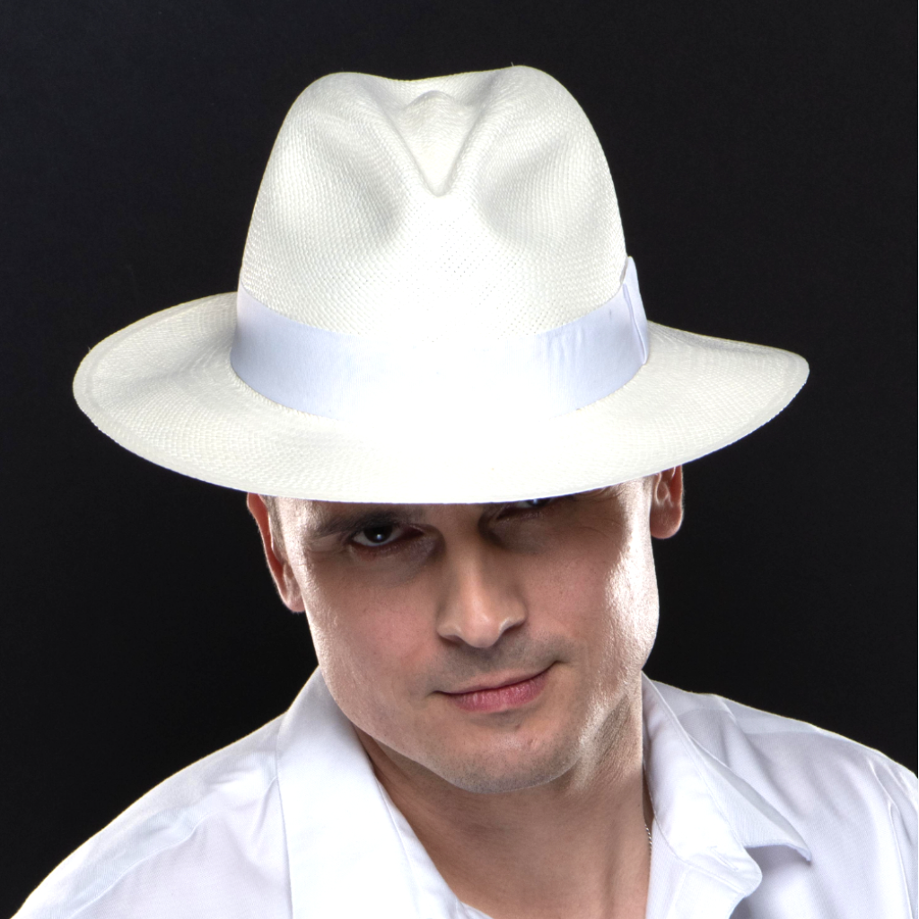Panama straw dress hat for men, dress fedora hat