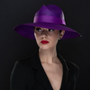 NA1409-Purple Ladies Panama Straw hat