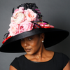 OE0031- Women's Black satin dress hat