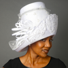OE0030-Lace covered satin dress hat